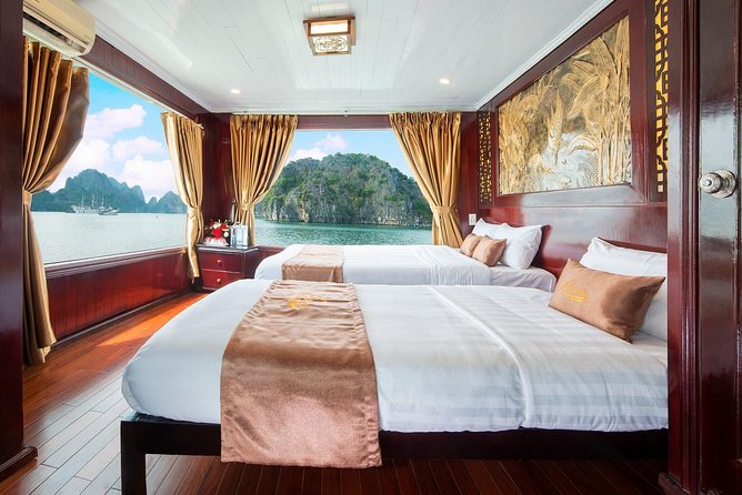 Renea Cruises - BEST Small Boat in Bai Tu Long & Halong Bay - Your deluxe seaview cabin: windows are the whole point