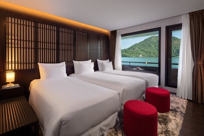 Scarlet Pearl Cruise - The Pearl of Ha Long Bay - 2 Days 1 Night - Cabins and comfort: sea-view balcony time is not a luxury gimmick