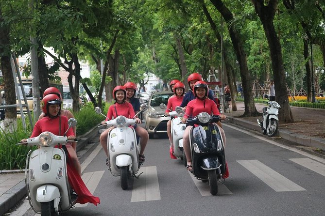 Vespa City Tour &Train Street Female With Ao Dai Riders 4,5 Hours - Hotel pickup, safety briefing, and the small-group rhythm