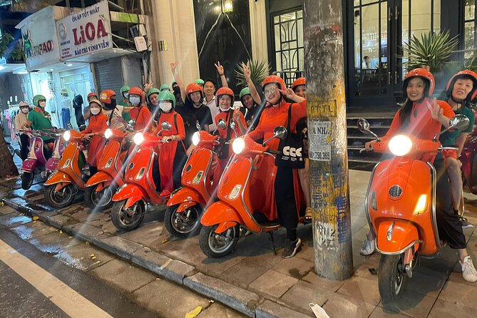 Vespa Female Ao Dai riders Night Street Food + See Train Street - Meeting at 6:00 pm: start easy, then move fast